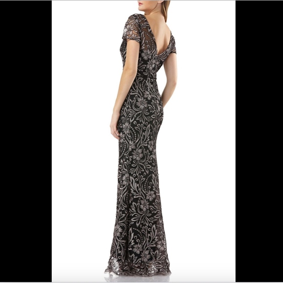 NEW $288 JS Collection Embroidered Trumpet Gown - Picture 2 of 8